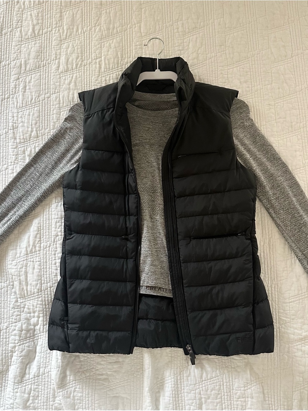 Figs Black Puffer Vest